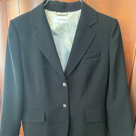 Calvin Klein Blazer with Metal Toggle Closures Size 10 Black - Picture 1 of 7
